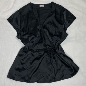 Enchanting Coquette Fairycore Whimsigoth y2k Black Wrap Top